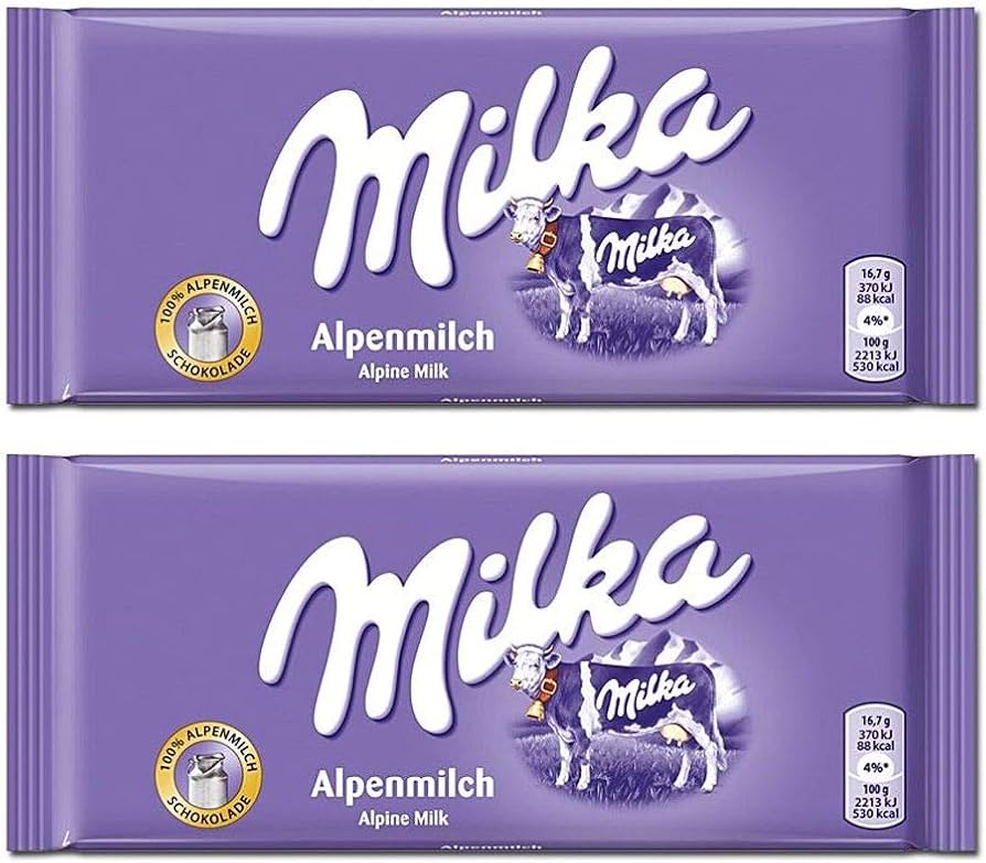 Amazon.com : Milka Alpenmilch Alpine Milk Chocolate, 100g (Pack of